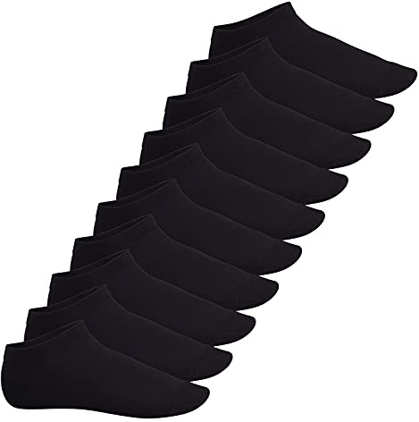 Footstar EVERYDAY! 10 Paar Damen & Herren Sneaker Socken - Schwarz 39-42