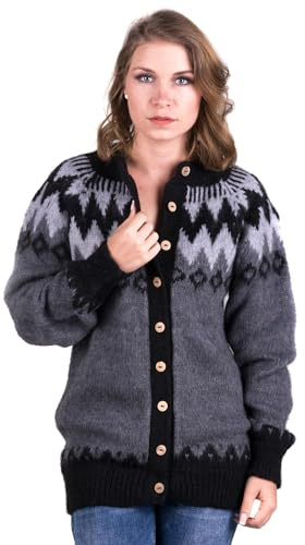 Gamboa Pullover Damen Cardigan Damen Strickjacke Damen Fair Isle Pullover Pullover Damen Winter Norweger Wollpullover Damen
