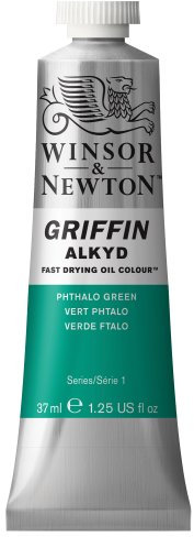 Winsor & Newton Griffin Alkyd Huile Tube 37ml 522 Vert de Phtalocyanine, nuance Bleue