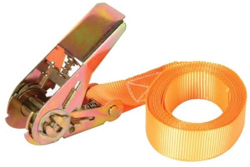 Toolland Spanngurt mit Ratsche, einteilig, für kleinere Lasten, max. 500 kg, Polyester, Orange, 3.6 m x 25 mm