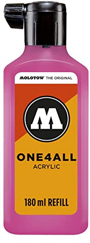 Molotow ONE4ALL Refill Acryl, Farbe 217 neon pink flourezierend 180 ml, Nachfülltinte für Permanentmarker