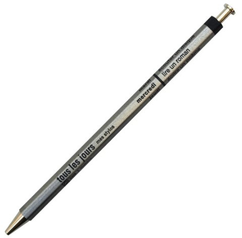 MARK´S Days Tous les Jours Kugelschreiber aus Holz und Metall in der Farbe Silber mit einer 0,5mm Spitze, DAY-BP1-SV