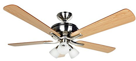 Orbegozo CP 68132 - Ventilador de techo con mando a distancia, 5 palas reversibles, 132 cm de diámetro, 60 W, luz, 3 velocidades