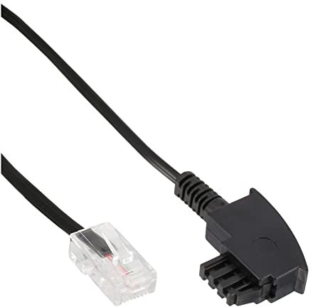 InLine 18520 TAE-F Kabel für DSL-Router, TAE-F Stecker an RJ45 8P2C, 20m, schwarz