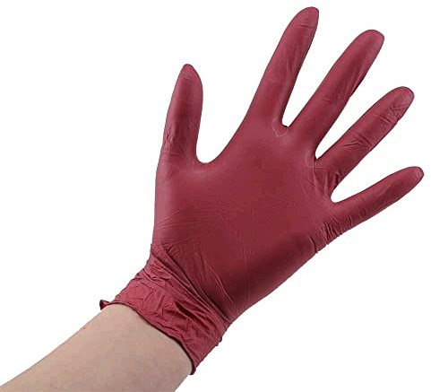 100 Gants Nitrile en ROUGE Style Hot Chili de Ampri non poudrés Taille M