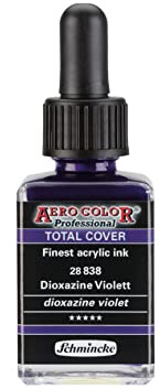 Schmincke - AERO Color® Professional - Finest-Fluid, high-Color Acrylic Paint for Acrylic Painting, Airbrush, Mixed Media, Acrylic Ink, dioxazine Violet - 28 ml