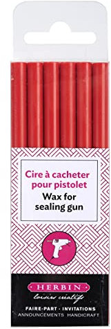 Jacques Herbin 35820T - Packung mit 6 Stangen speziellem Reinigungswachs, Korallenrot