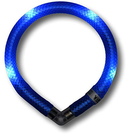 LEUCHTIE® Mini Leuchthalsband Hund batteriebetrieben, wasserdichtes LED Halsband, Leuchtband für Hunde 50 h Leuchtdauer, enorm hell für kleine Hunde, blau Größe 25