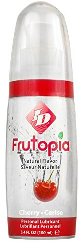 ID Lubricants Frutopia Personal Lubricant - Cherry Flavored, Water Based Lube, 3.4 Fl Oz Bottle, Assorted