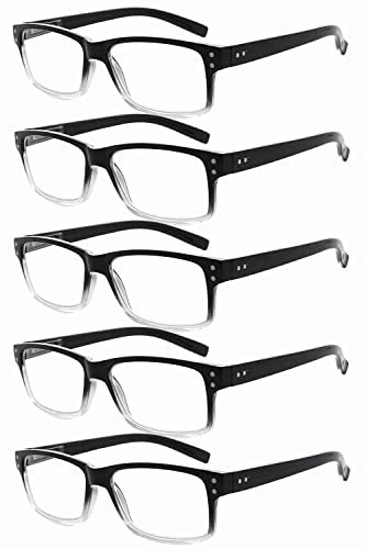 Eyekepper 5er-pack Federscharniere Vintage Herren Lesebrille in Schwarz-Klar Fassung