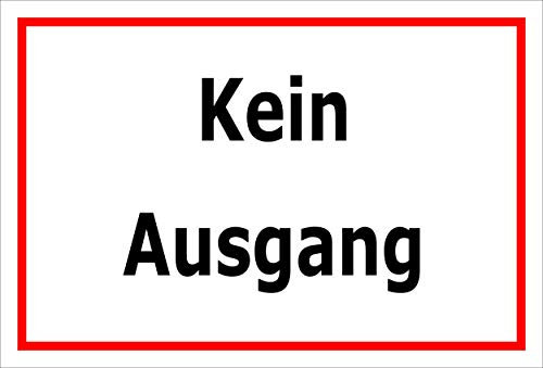 Melis Folienwerkstatt Schild - Kein Ausgang - 15x10cm | 3mm Hartschaum – S00085-088-B 20 VAR