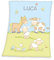 Babydecke mit Namen personalisiert - Motiv Bauernhof - besticktes Geschenk für Mädchen und Junge