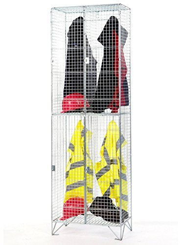 2 Door Double Wire Mesh Locker 457mm deep