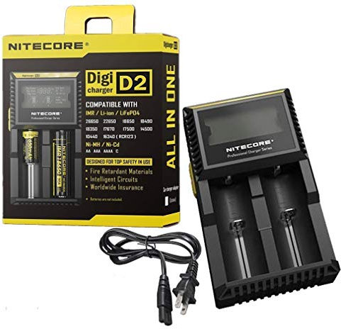 Nitecore D2 Ladegerät mit LCD Display Universal Smart Charger für wiederaufladbare Akkus IMR/Li-ion/LiFePO4/Ni-MH/Ni-Cd