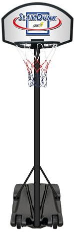 Sport1 703200101 Slam Dunk Portable Floor Standing Adjustable Basket Basket Outdoor Garden Toys for Children Ring Height 140-200cm Youth Unisex Black Drunk