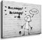 Fotoleinwand24 Bild auf Leinwand - Banksy Graffiti Art Oh No My Taps Been Phoned AA0115 / Schwarz-Weiß / 120x100 cm