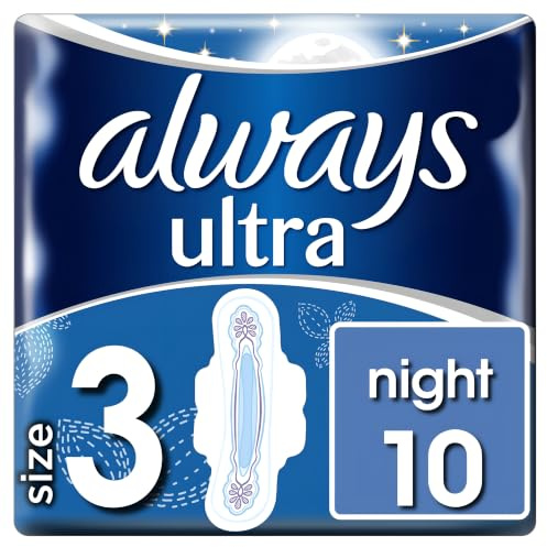 Always Ultra Night Sanitary Towels with Wings, Pack of 10