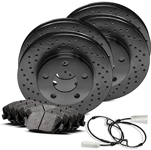 R1 Concepts Front Rear Brakes and Rotors Kit |Front Rear Brake Pads| Brake Rotors and Pads| Ceramic Brake Pads and Rotors |fits 2001-2002 BMW Z3