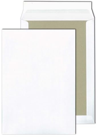 Papprückwandtaschen B4, HK/P40260 weiß 120 g/qm Inh.100