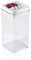 Leifheit Tarro Fresh&Easy 1,2 L Cuadrado, Tarro hermético con Sistema de Apertura con una Mano, Recipiente para Alimentos, Tarro apilable