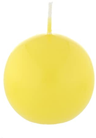 Candela Sfera Giallo 4 cm, 12 Pezzo