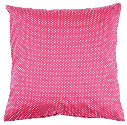 Kissenbezug Punkte 2 mm Baumwolle Reißverschluss - Tupfen, Dots, Gepunktet, Kissenhülle, Kissen, Kopfkissen, Dekokissen, Sofakissen, Kinderkissen, Couchkissen (Weiß auf Pink, 40x40 cm)
