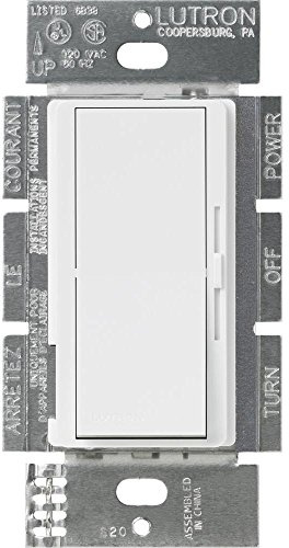 Lutron DVSTV-WH Diva 8 Amp 3-way/Single-Pole 0-10V Dimmer, no neutral required, White by Lutron
