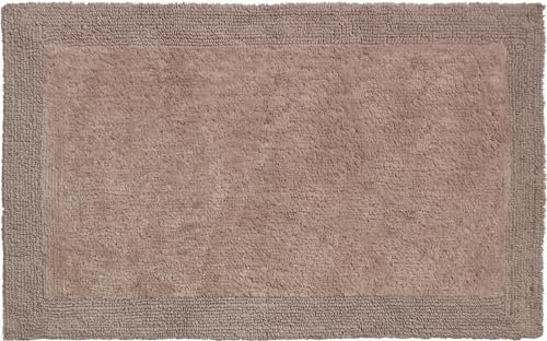 Grund organisch & beidseitig verwendbar Badteppich 100% Bio-Baumwolle, ultra soft, ÖKO-TEX-zertifiziert, 5 Jahre Garantie, LUXOR, Badematte 60x100 cm, taupe