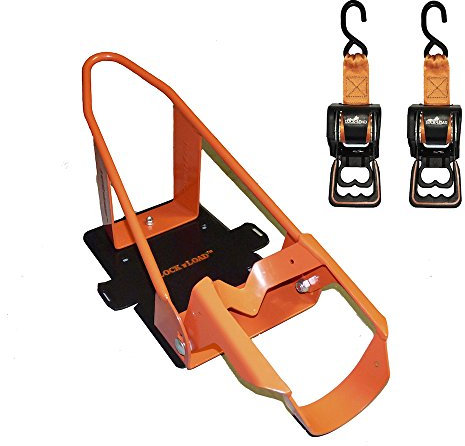 Lock N Load (BK1000 Orange/Black Deluxe Motorcycle Wheel Chock Combo Kit