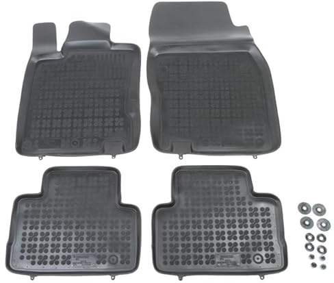 REZAW PLAST 201819 Fußmatten Set Gummimatten Vorne und Hinten Matten schwarz Kompatibel mit NISSAN Qashqai II J11, J11