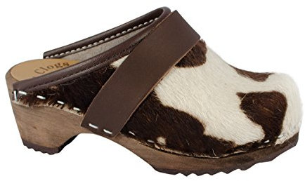 MB Clogs Original Schwedenclogs Holzclogs Kuhhaarclogs Kinderclogs Weiss braun