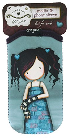 SANTORO Gorjuss 'Lost For Words' Neoprene Phone Sleeve for iPhone 4 / 4S / 5 - Shock Absorbing Protective Pouch Case - Grey/Blue