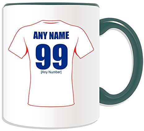 Personalised Gift - England Mug (Rugby League Team Design Theme, Colour Options) - Any Name/Message on Your Unique Mug - Three Lions