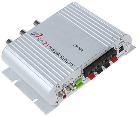 Eaglerich LP-838 Mini Hi-Fi CD MP3 Radio Car Auto Motorcycle Home Audio Stereo Bass Speaker Amplifier Subwoofer Boostrer Player 12V 20W