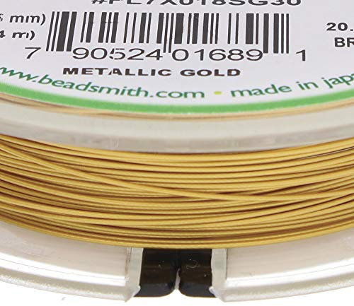 The Beadsmith Flex-Rite 7 Strand Nylon Coated, Stainless-Steel Beading Wire, Jewelry Making Supply (.018 Dia, Gold - 30 Ft)