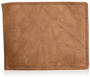 Josephine Osthoff Handtaschen-Manufaktur Geldbörse Herren Querformat | Klassische Herrengeldbörse, 100% Echtleder, Tri Fold Mit Münzfach, Kartenfächer Mit Rfid Schutz, Reißverschluss