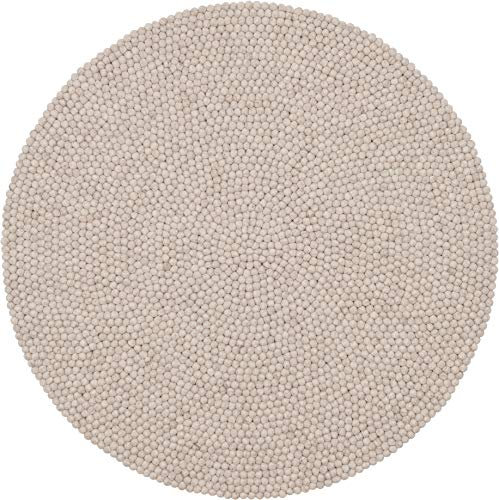 myfelt Filzkugelteppich Béla - Ø 120 cm, ideal für Schlaf-, Wohn-, Kinderzimmer, Flur & Bad