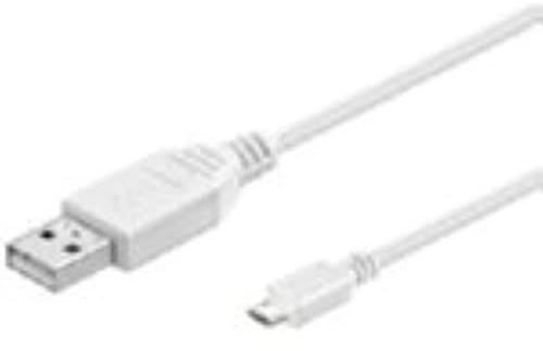 MicroConnect USB-A/Micro USB B, 3 m 3 m USB A Micro USB B Male USB Cable – USB (Cables Male 3 m Male/Male; 3 m; USB A Micro USB B, 2.0, White)
