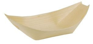 PAPSTAR 500 Fingerfood - Schalen, Holz 16,5 cm x 8,5 cm Schiff (84416)