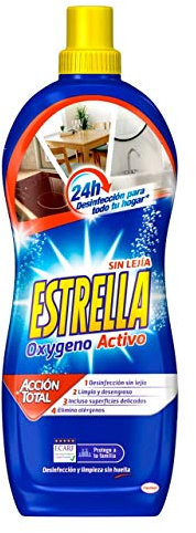 Estrella Oxygeno Activo, limpieza y desinfección sin lejía para todas las superficies - 1100 ml, El embalaje puede variar