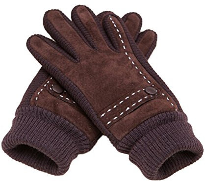 Herren Winter Warme Handschuhe Strickhandschuhe Braun