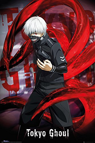 Tokyo Ghoul - Ken Kaneki - Manga Anime Poster Plakat Druck- Größe 61x91,5 cm + 2 St Posterleisten Kunststoff 62 cm transparent