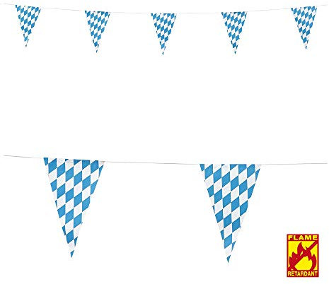 W WIDMANN MILANO Party Fashion 05325 - Girlande, Bayerische Flaggen, 10m, flammenhemmend, Dekoration, Volksfest, Bierfest