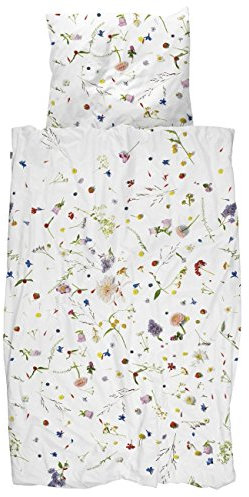 Snurk® - Kinder Bettwäsche Set, Flower Fields Bettwäsche, 135 x 200 cm, inkl. 1 Kissenbezug 80 x 80 cm, aus 100% Bio-Baumwolle