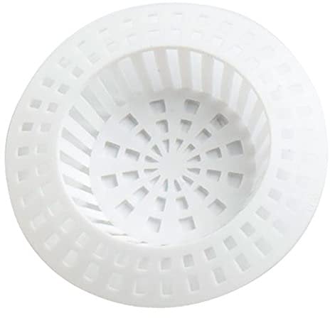 Merriway BH02569 (2 Pcs) Small Plastic Sink Strainer, White 60mm (2.3/8 inch) Diameter - Pack of 2 Pieces