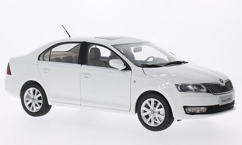 Skoda Rapid, weiss, 2013, Modellauto, Fertigmodell, Paudi 1:18