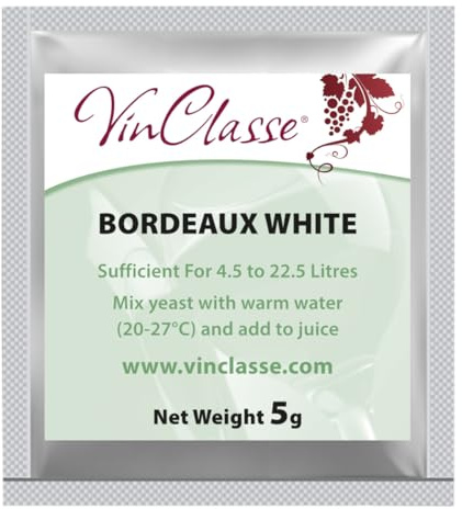 VinClasse Bordeaux White Wine Yeast - 5 Gram Sachet
