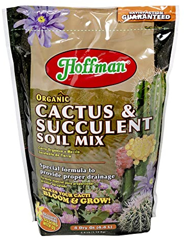 Hoffman 10404 Organic Cactus and Succulent Soil Mix, 4 Quarts, Brown/A