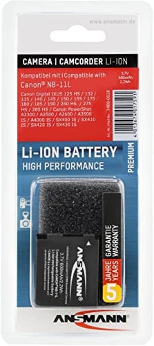 ANSMANN Li-Ion Akku A-Can NB 11 L 3 7V / Typ 600mAh / Leistungsstarke Akkubatterie für Foto Digitalkameras - der perfekte Ersatzakku für Hobby- und professionelle Fotografen