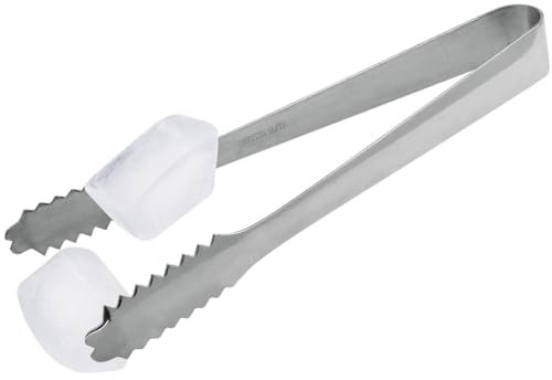 Fackelmann 49293 Pince à glaçons, pince inox, pince inox pour glaçons, pince de bar, Acier inoxydable, Argenté, 18,5 cm
